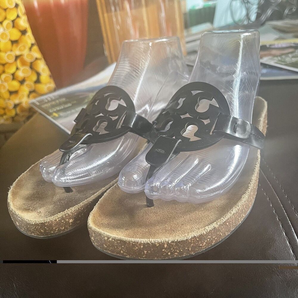 Tory Burch Miller Cloud Women's Sandals Black Patent 7M